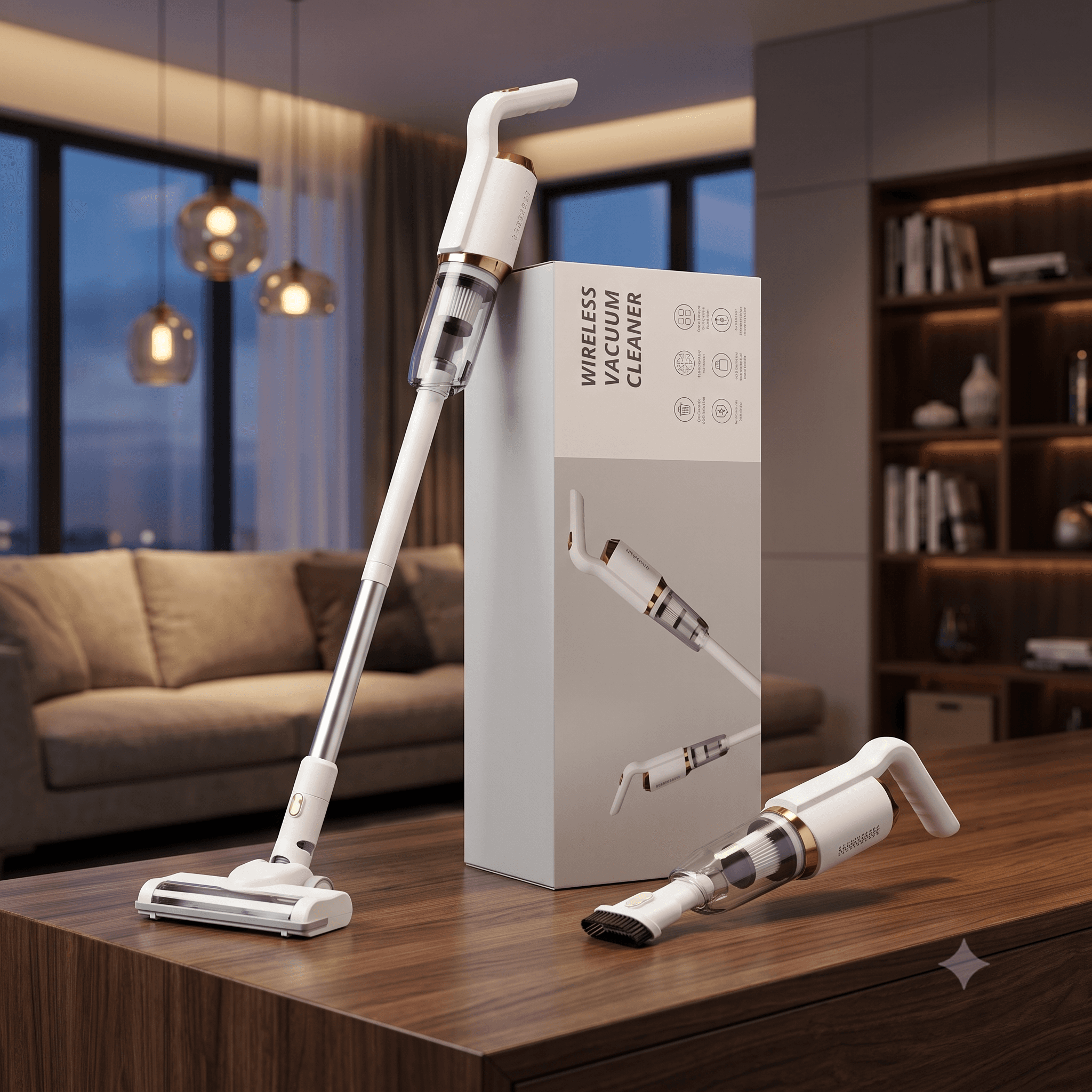 Premium Wireless Vacuum Cleaner – Ultra-Lightweight Handheld & Stick Cordless Vacuum with Powerful Suction, Multi-Surface Attachments, and USB Fast Charging