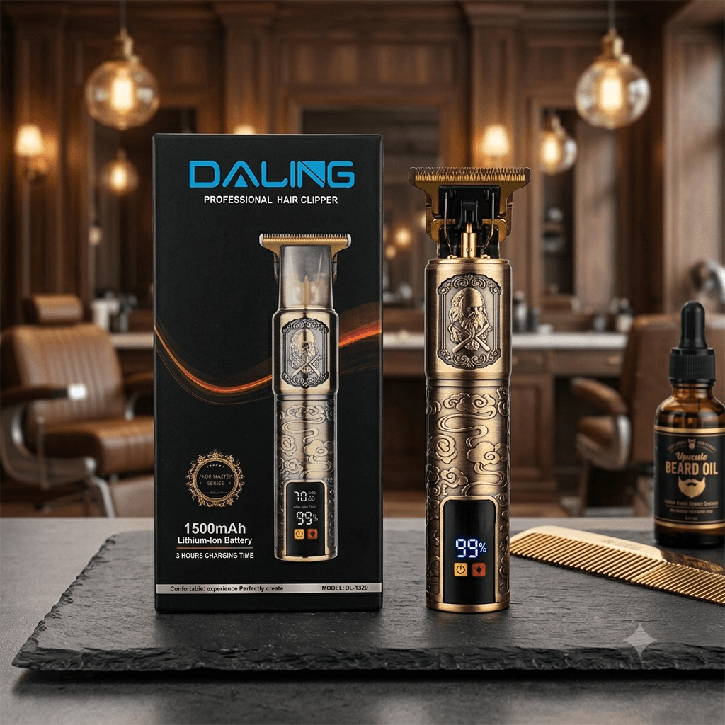 DALING DL-1320 Professional Hair Clipper β Fade Master Series Vintage T-Blade Trimmer with 1500mAh Lithium Battery & LED Display