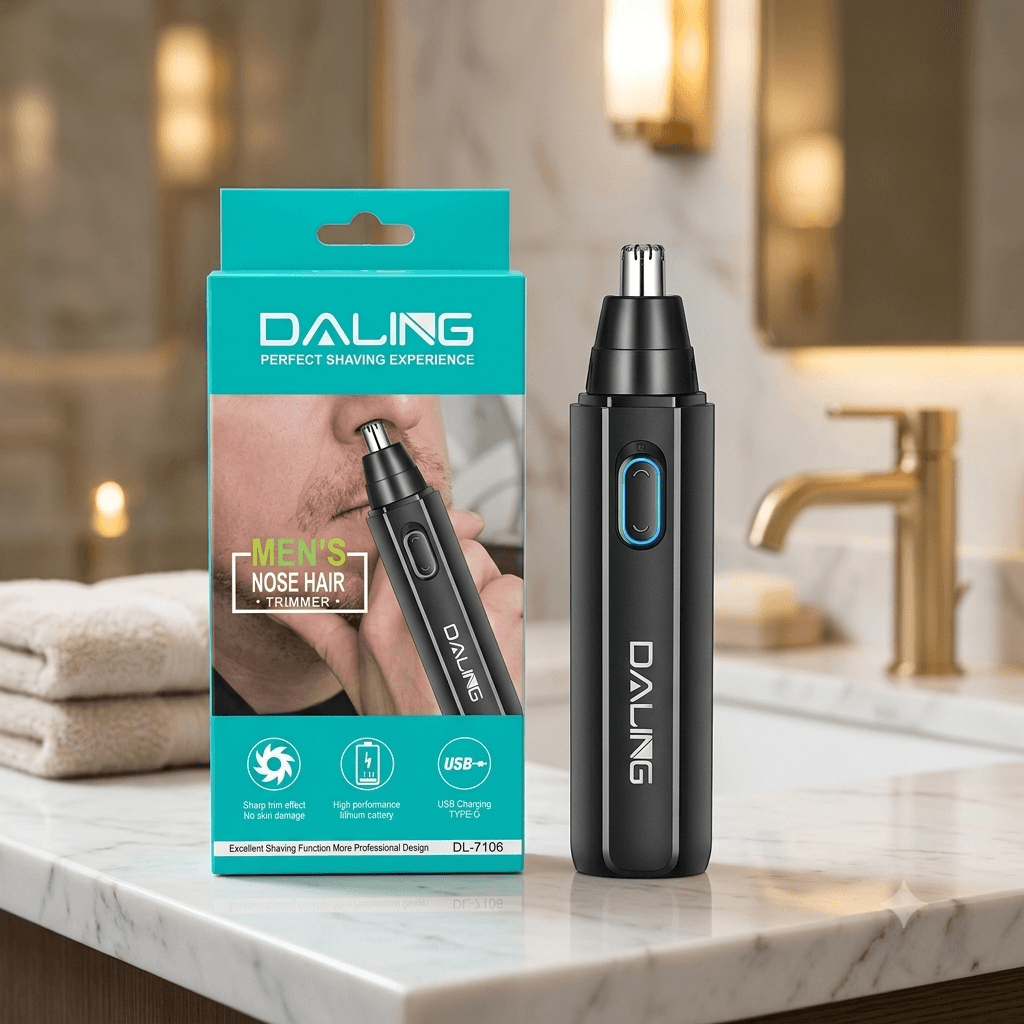 DALING DL-7106 Professional Menβs Nose Hair Trimmer β Rechargeable Electric Ear & Nose Hair Clipper with Type-C USB Charging